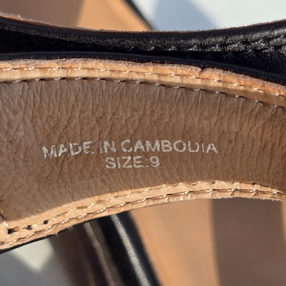 NWT Madewell The Saige Women's Sandals Sz 9 Leather Black Block Heels Slip On - Picture 13 of 14